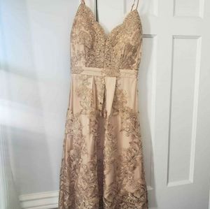 Plunge neckline cocktail dress